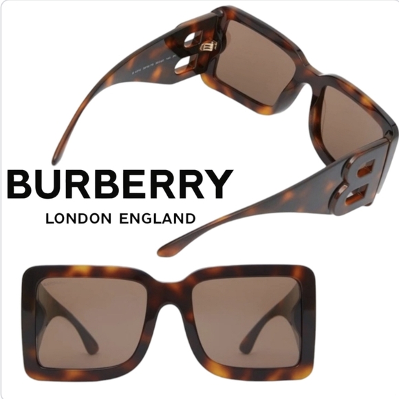 Burberry Accessories - Burberry LARGE B LOGO Tortoise Shell Sunglasses- Full Inclusion